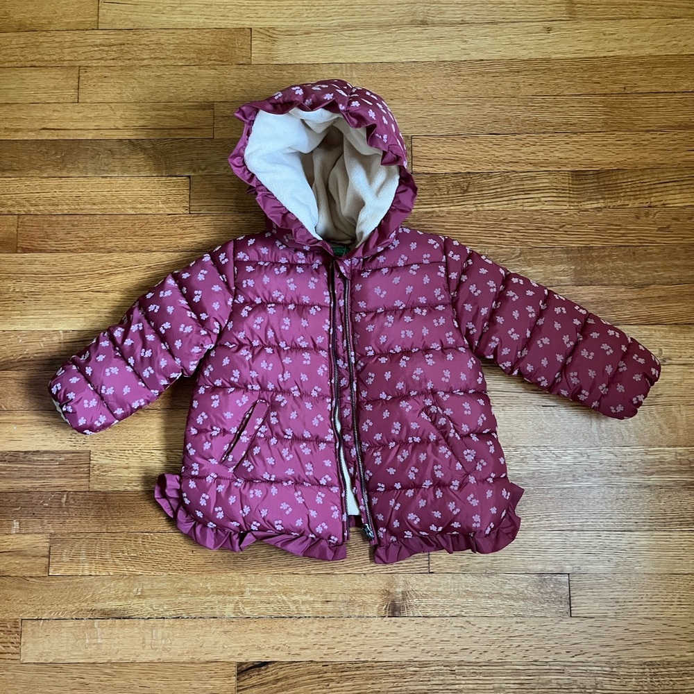United Colors of Benetton 3-4T / 104cm Floral Puffer Jacket